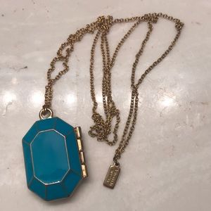 Kate spade turquoise locket on gold chain